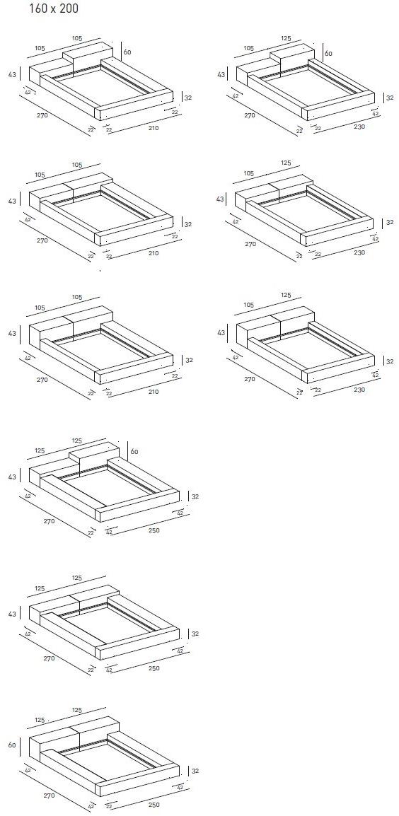 Living Divani Двуспальная кровать с мягким изголовьем Extra wall sun-id-1431436 - Вид №5