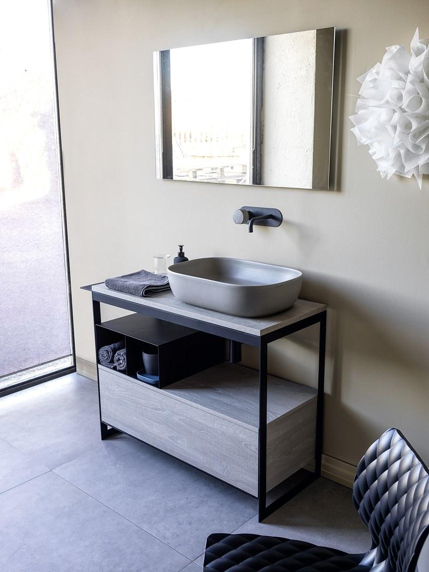 Scarabeo Ceramiche Тумба под умывальник из металла с вешалкой для полотенец Solid sun-id-1377566 - Вид №14