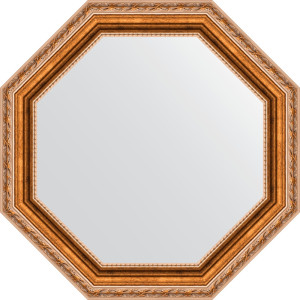 BY 3724 Зеркало в багетной раме - версаль бронза 64 mm EVOFORM Octagon