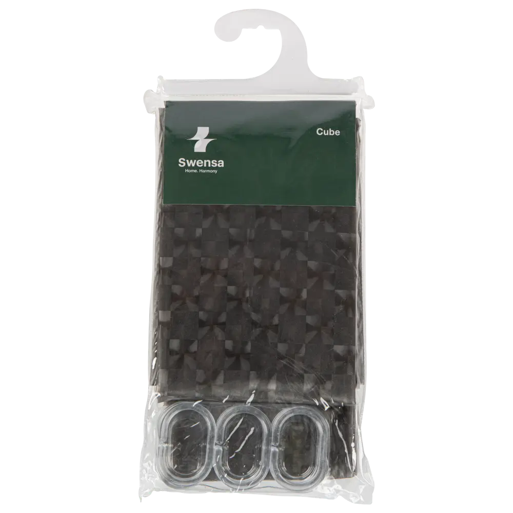 Штора для ванной с кольцами Swensa Cube 3D 180x200 см EVA цвет прозрачный STLM-2091154 - Вид №3