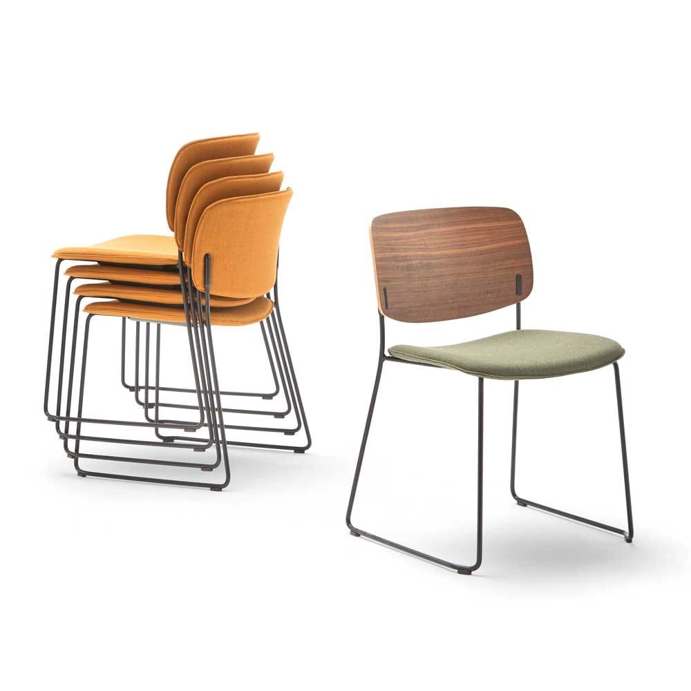 Штабелируемый стул из ткани INCLASS Aryn Wood ARCH-00036862 - Вид №4