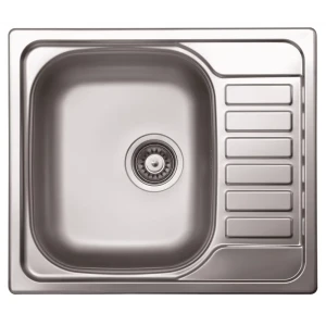 KROMRUS ЕС-296 - Врезная мойка для кухни с расширенным крылом 58×50 см 89395239