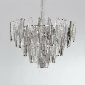 Люстра стеклянная 35х60 см прозрачная Chrome Delight Collection 85212 DELIGHT COLLECTION ДИЗАЙНЕРСКИЕ 00-3883176 Прозрачный;серебро