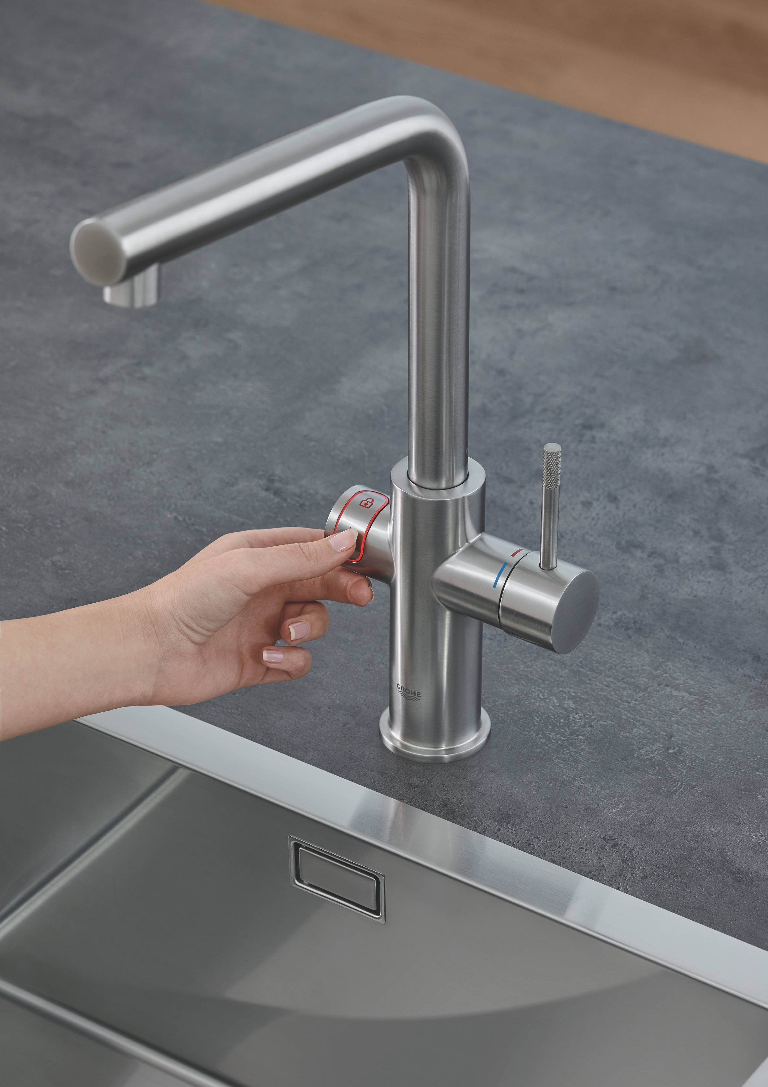 Комплект со смесителем для кухни GROHE Red Duo New, бойлер L-size, суперсталь (30325DC1) - Вид №6