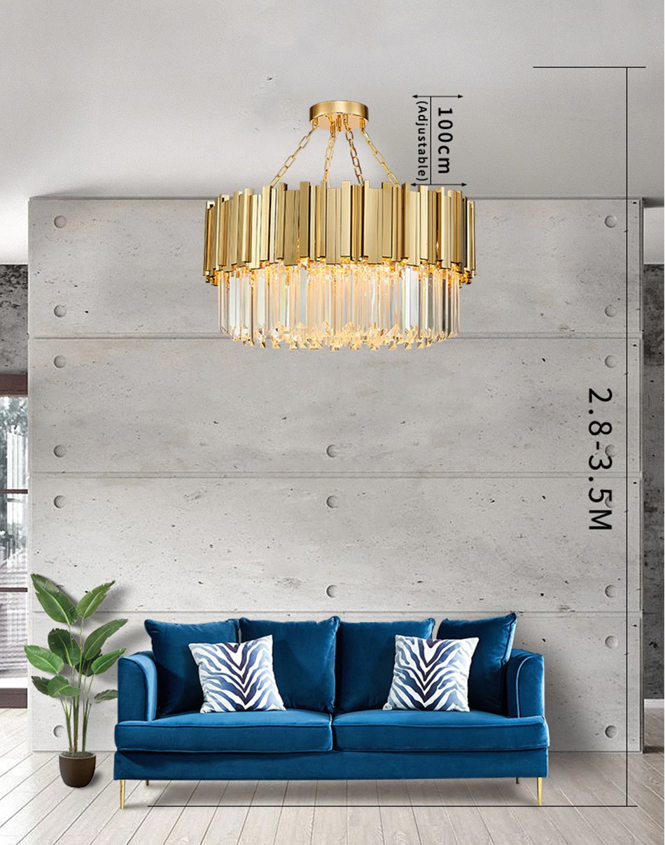 Люстра стеклянная на 6 ламп 35х60 см золотая Barclay MD19090002-6A DELIGHT COLLECTION ДИЗАЙНЕРСКИЕ 00-3883111 Золото;прозрачный  - Вид №7