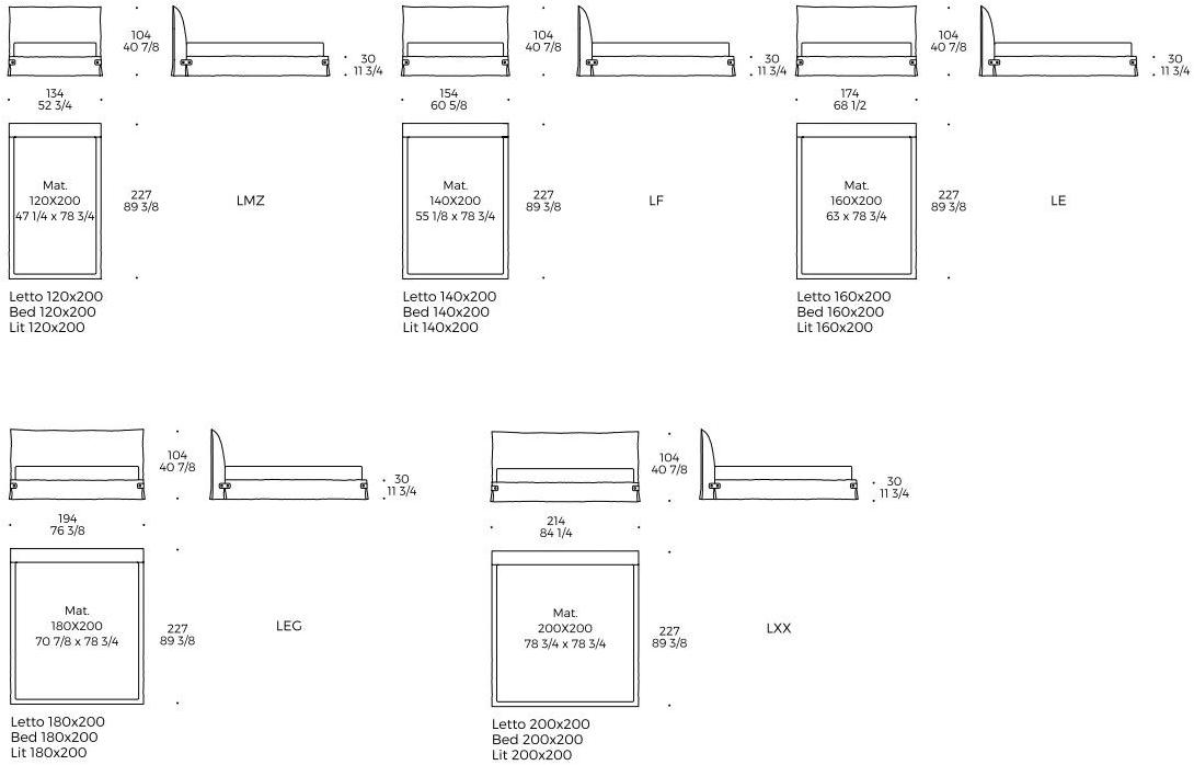 Liu Jo Living Collection Двуспальная кровать с обивкой из ткани Urban fan sun-id-1400463 - Вид №4