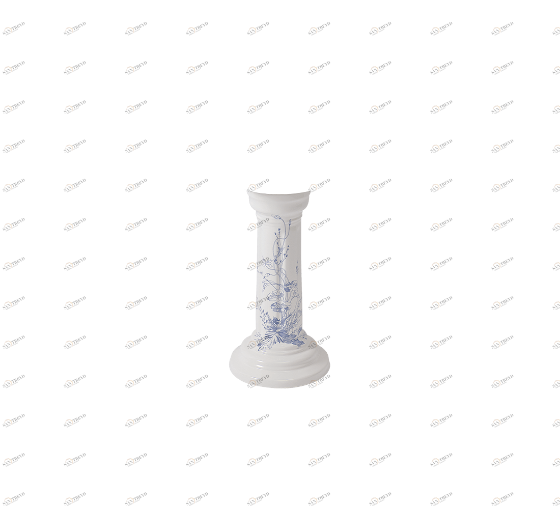 Gentry Home Таз большой белый Victorian Синий узор GH102334