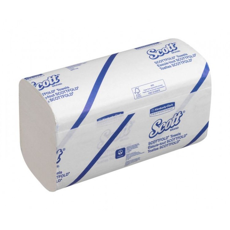 6633 Kimberly Clark Полотенца бумажные листовые Kimberly Clark Scott Scottfold 6633 W-сложения 1-слойные пачка по 175 листов 
