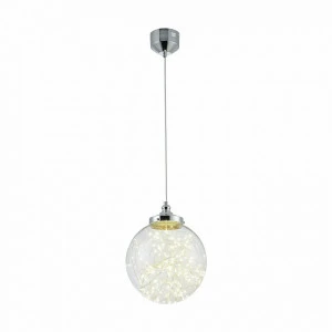 Светильник подвесной светодиодный со стеклянным плафоном 30 см хром Isabel FR6157-PL-18W-TR FREYA LED 00-3957121 Хром