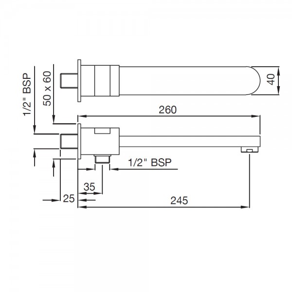 SPT-CHR-57463 Излив для ванны Artize  Хром  - Вид №1