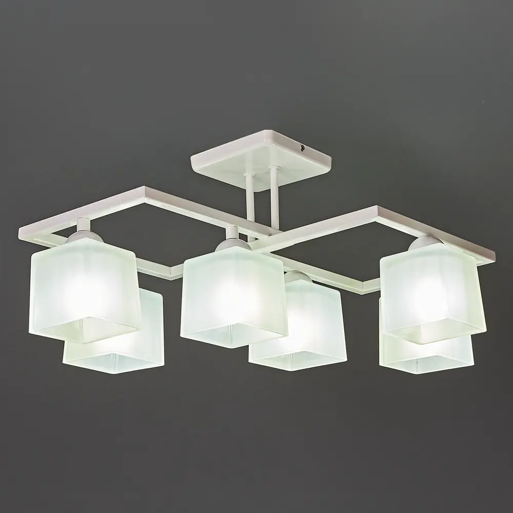 СВЕТУС Квадро - современная потолочная люстра с 6 кубическими плафонами 89410440 STLM-1568168 - Вид №1