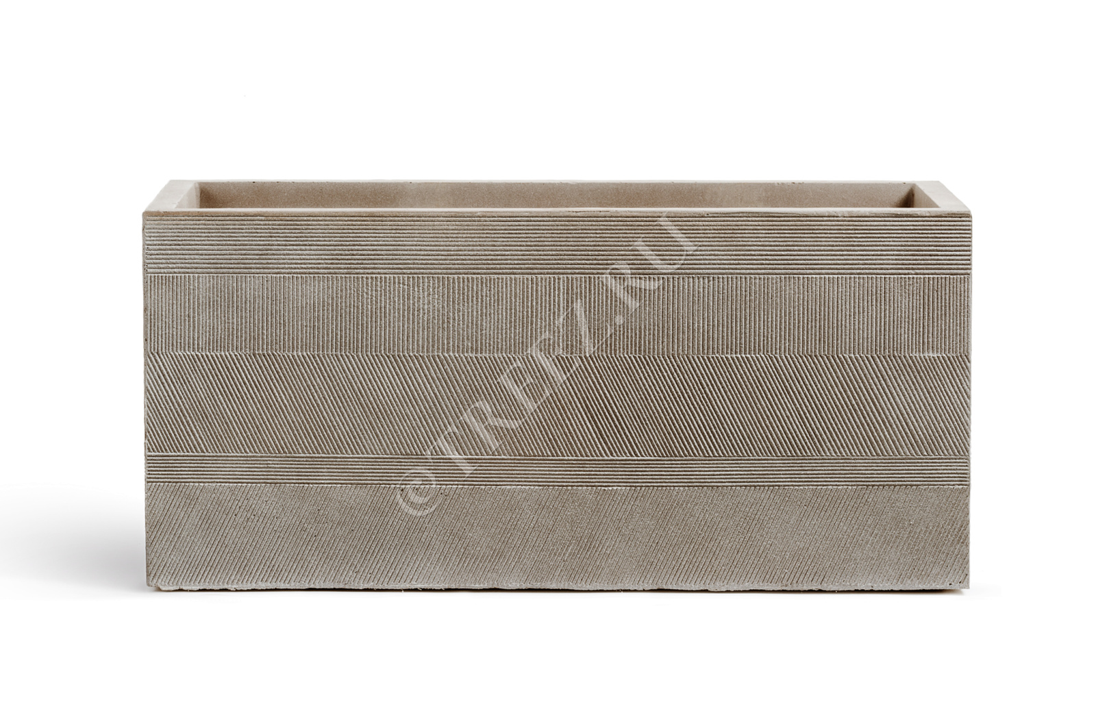 41.1019-0025-LM-60 Кашпо  ERGO - серия Graphics - Низкий прямоугольник - Капучино Цветочная коллекция  - Вид №3