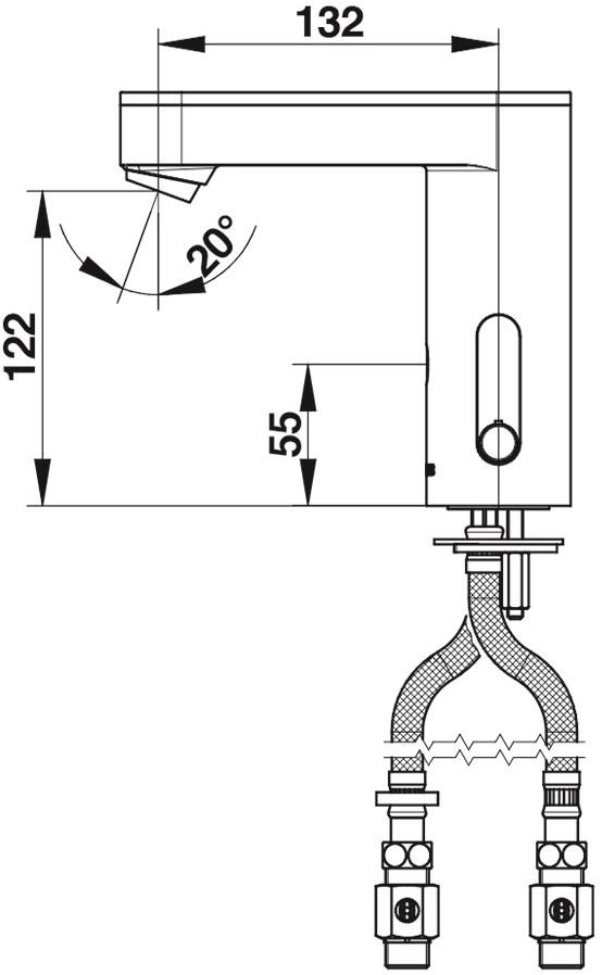 Бесконтактный смеситель с рычагом, с чёрной крышкой Presto SO'O 56206 56206.0 - Вид №1
