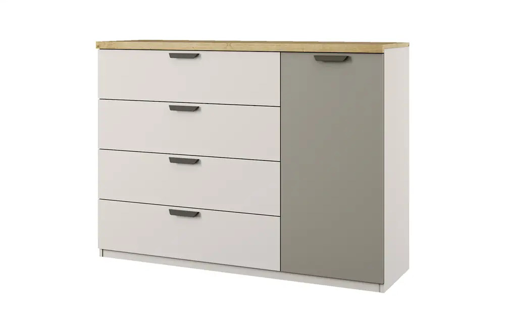 91733277 Тумба Anrex Modern 1D4S 4 ящика 130x41x96.50 ЛДСП цвет персидский жемчуг/ирландский ликер STLM-1097898