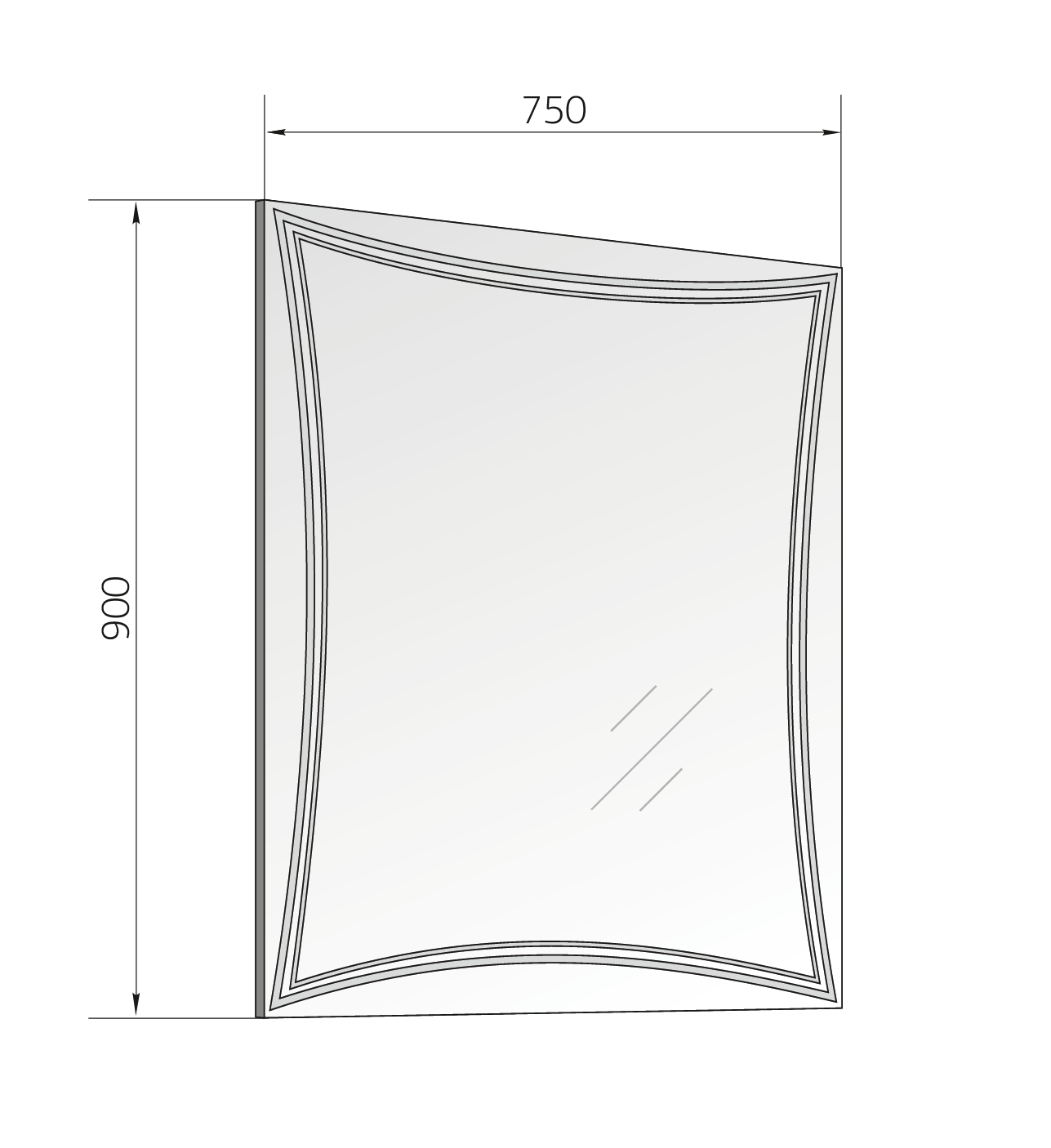 У26295 Зеркало Brio 75 Light 1 Marka Brio