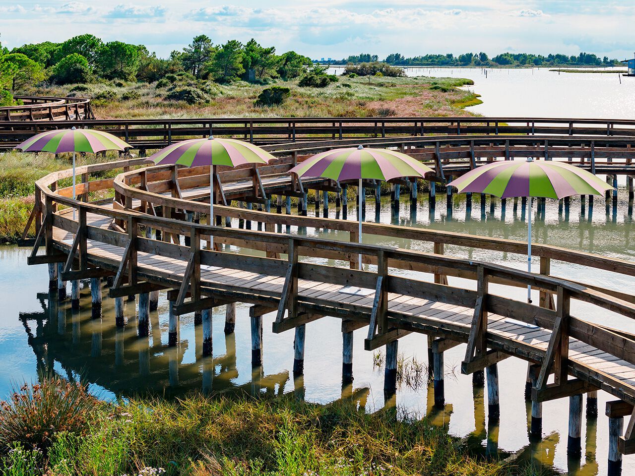 Зонтик из анодированного алюминия и акриловой ткани Crema Outdoor PEGASO ARCH-00140638