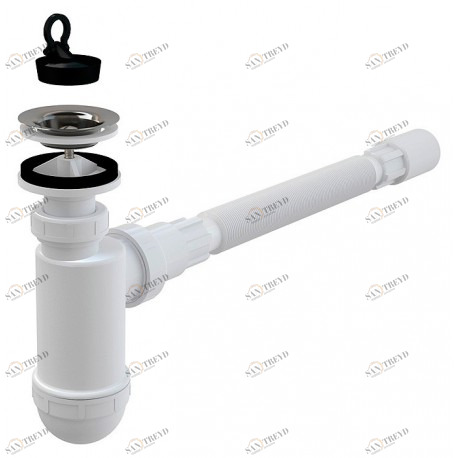 Сифон для умывальника д.40 с гибким соединением А-41+А71 АLCA PLAST Santreyd 151025