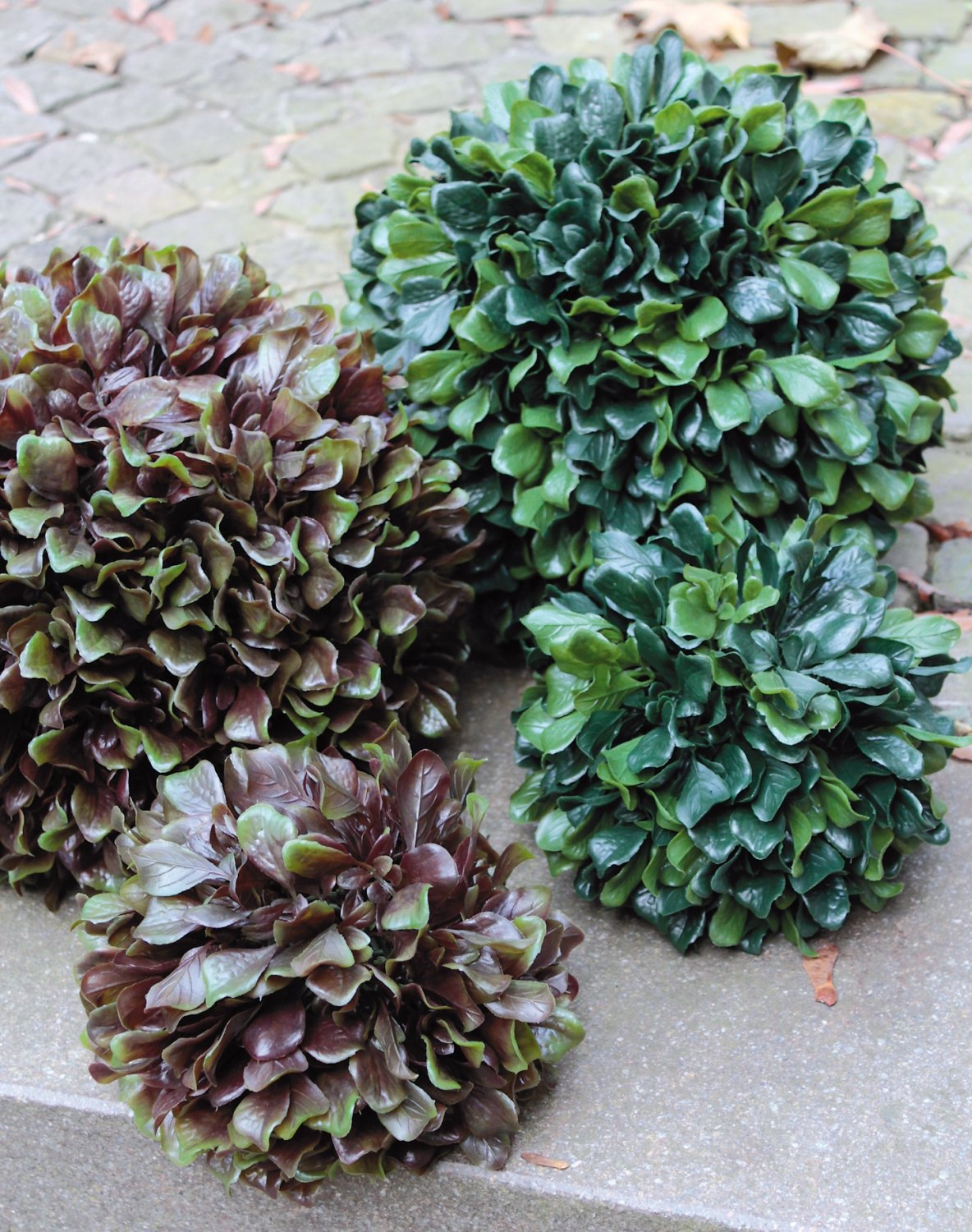 4796 849 a3 Декоративный шар 'капустный лист', Ø 20 см, зелено-бордовый H-andreas  - Вид №2