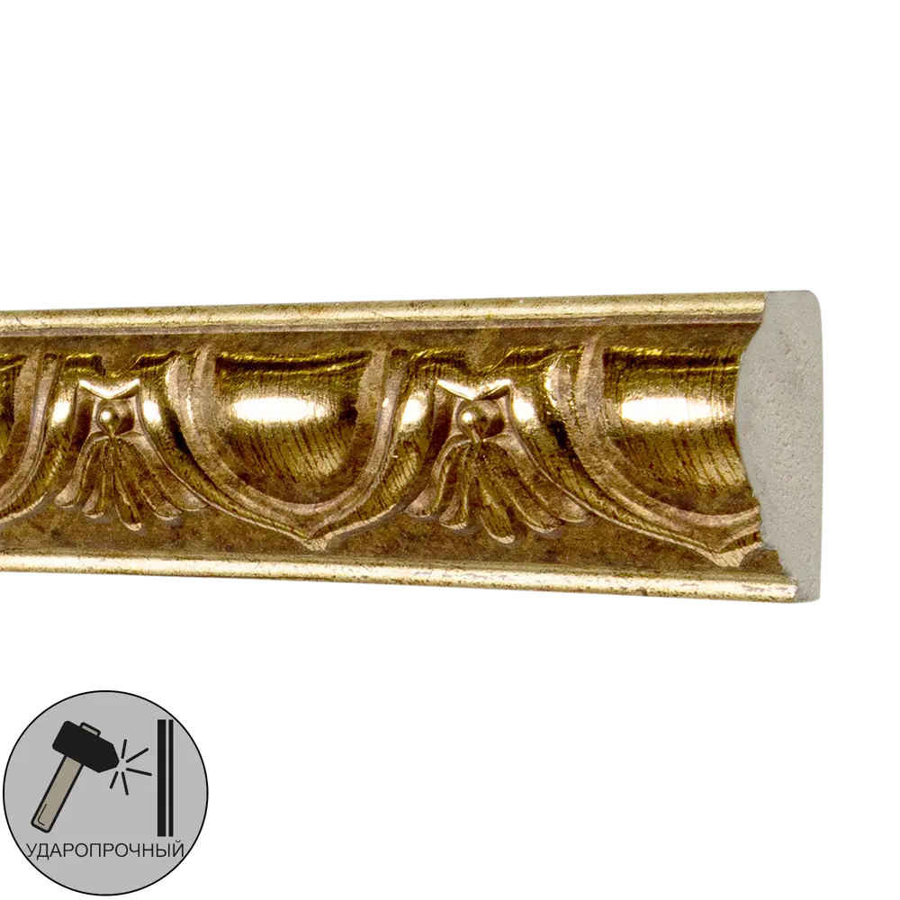 Молдинг настенный полистирол Decomaster 101D-58 золотой 15х33х2000 мм STLM-2015474