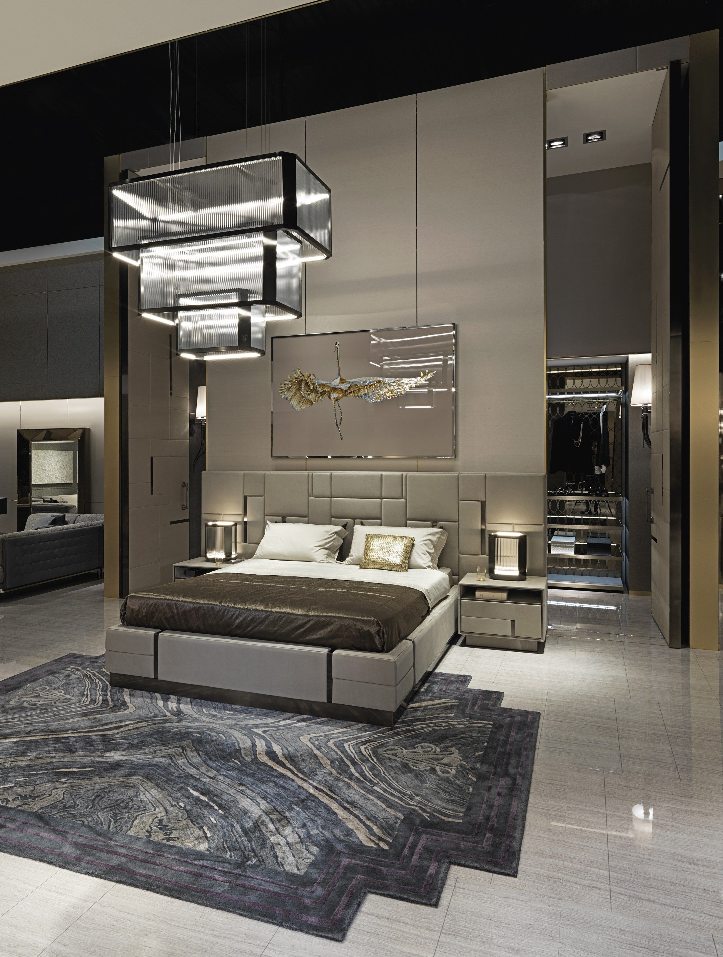 Кожаная двуспальная кровать с мягким изголовьем Visionnaire BELOVED ARCH-00096135 - Вид №1