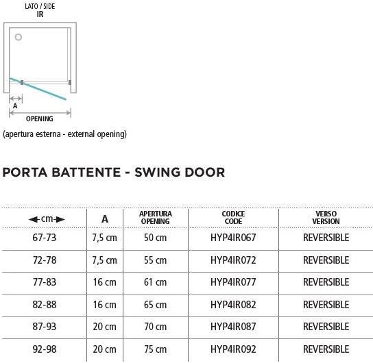 Gruppo Geromin Душевая кабина с одной распашной дверцей Flow sun-id-1414480 - Вид №1