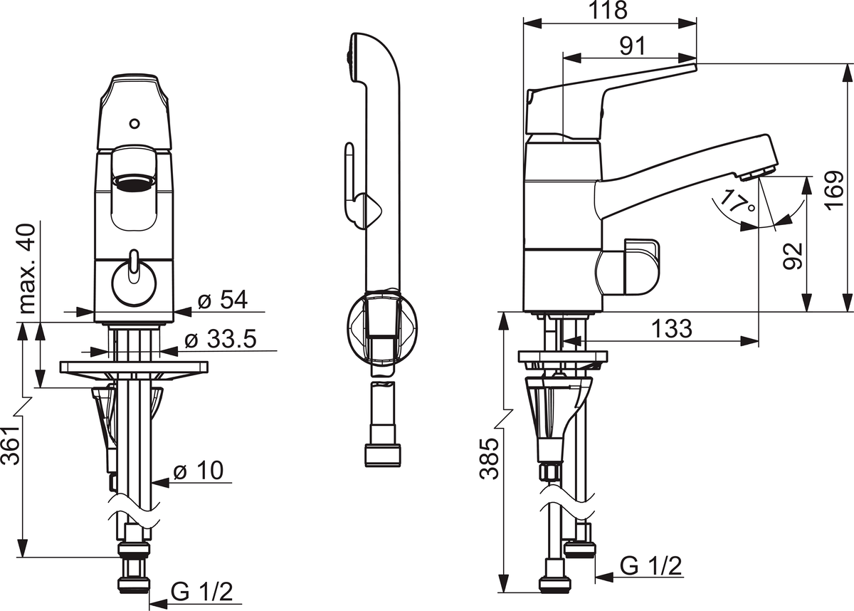 Oras 1814G Смеситель для умывальника с клапаном 1814G Vega Хром  - Вид №1