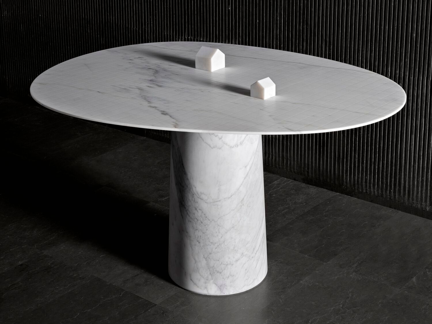 Мраморный обеденный стол LUCE DI CARRARA SOLID PATTERN ARCH-00003765