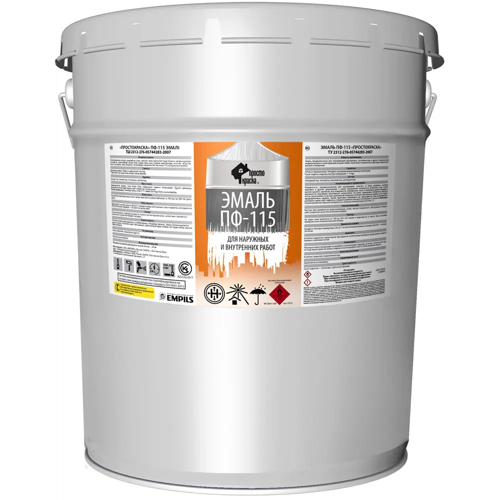 Эмаль ПРОСТОКРАСКА ПФ-115 для наружных и внутренних работ 82125620 STLM-0019776 - Вид №1