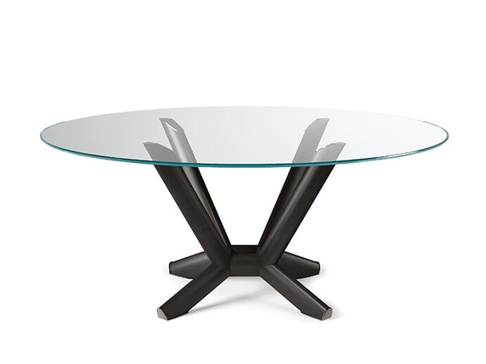 Круглый стол из стали и хрусталя Cattelan italia строгальный станок ARCH-00015416