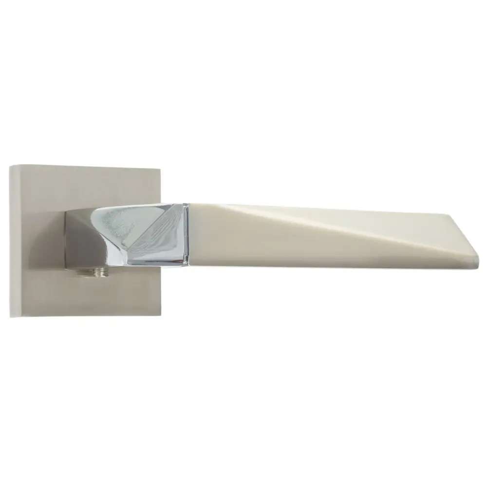 Ручка дверная на розетке DIAMOND DM/HD SN/CP-3, цвет никель/матовый хром FUARO STLM-2011918