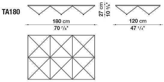 B&B Italia Прямоугольный журнальный столик из стали и стекла sun-id-1516260 - Вид №3