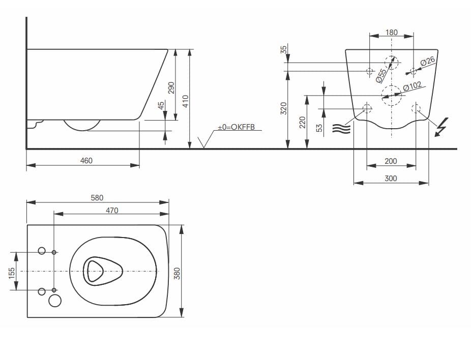 Керамический подвесной туалет биде с ручным душем TOTO Washlet® ARCH-00016287 - Вид №1