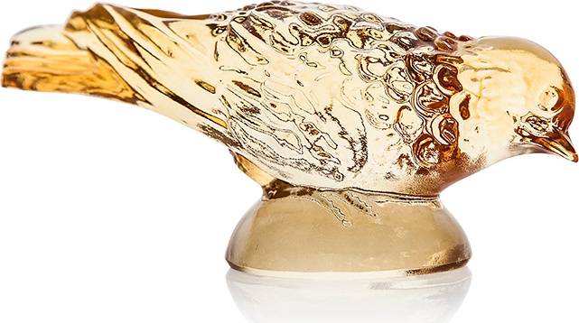 10602958 Cristal de Paris Фигурка Cristal de Paris "Воробей" 5х13см (янтарная) Хрусталь 