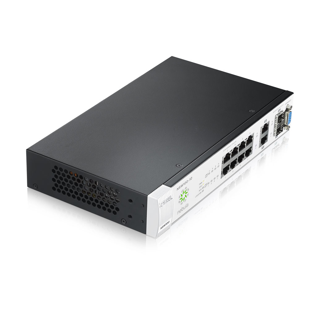 NSW100-10P-EU0101F nsw100-10p, 10-port gbe nebula cloud managed poe switch, 180 watt ZyXEL Santreyd  - Вид №3
