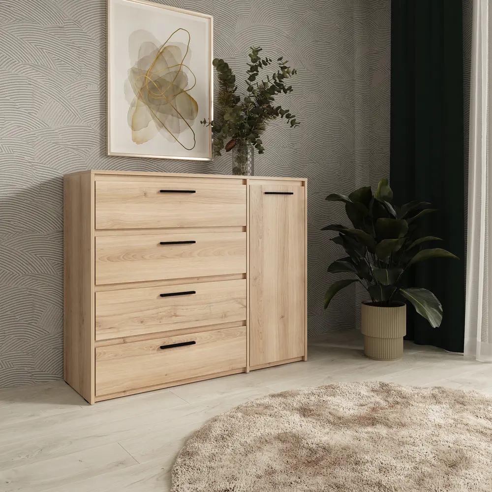 Комод Лион 4 ящика 120x100.2x41.6 см ЛДСП цвет комано Santreyd STLM-2162185