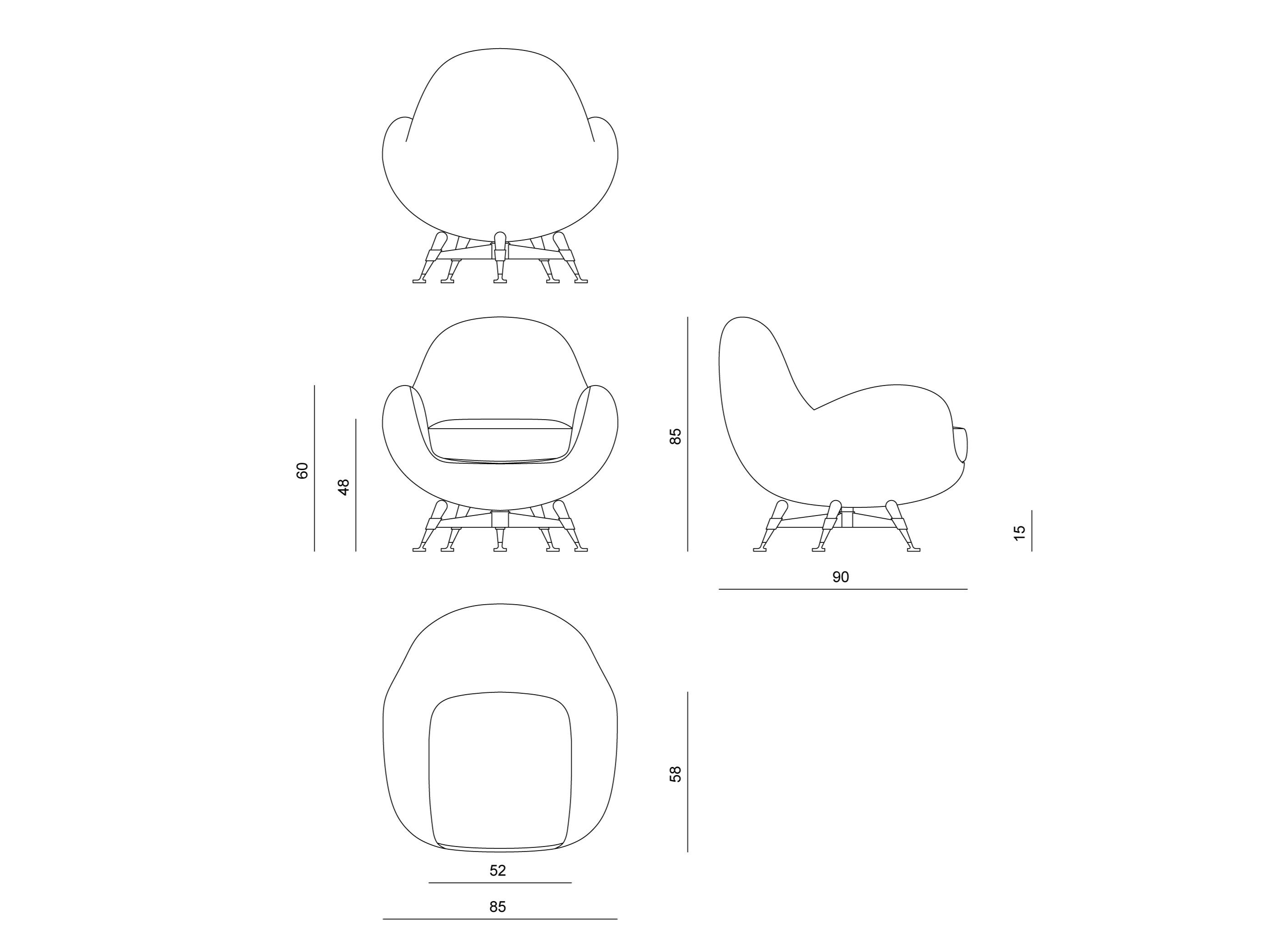 Тканевое кресло с подлокотниками Visionnaire Mercury ARCH-00029635 - Вид №11