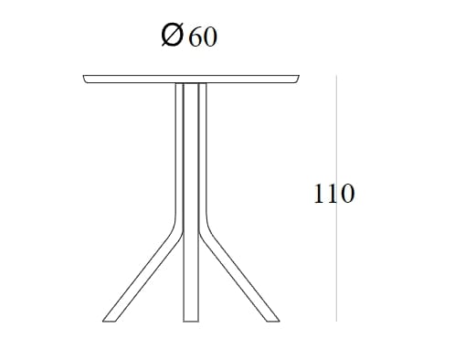 Высокий круглый стол из ясеня SIPA дерево ARCH-00025435 - Вид №3