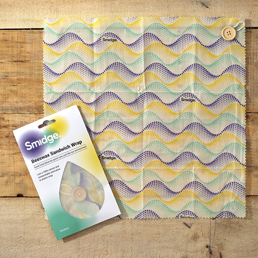 SMID83W Обертка для сэндвича многоразовая wave 35х35 см, пчелиный воск Smidge  - Вид №2