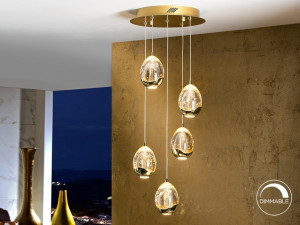 076815 Подвесной светильник LED 5L Ø30 золотой Schuller Rocio