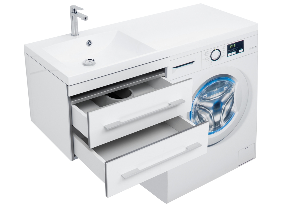 Тумба с раковиной Aquanet Верона 120 L белый (подвесная, 2 ящика) 0017666700239565 - Вид №5