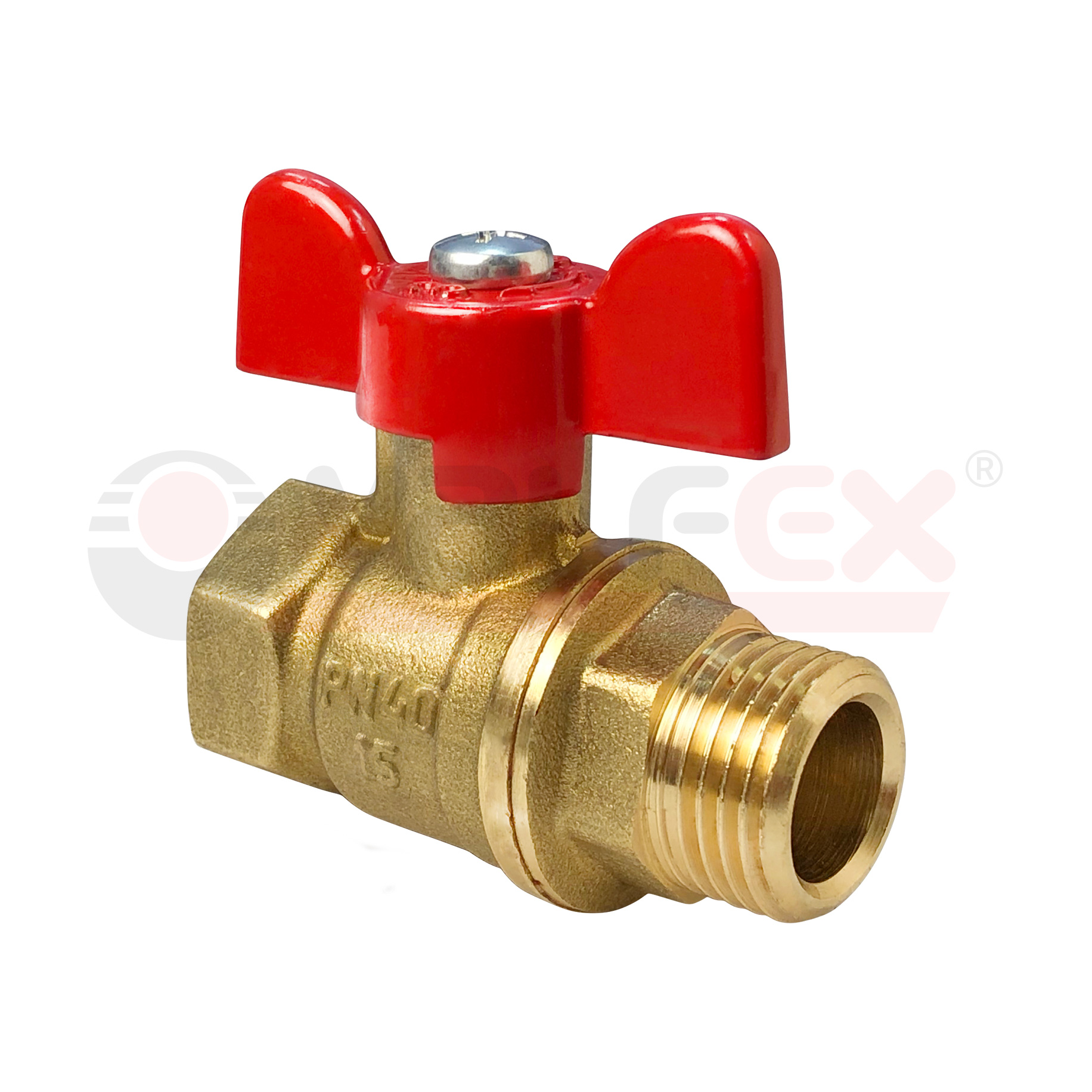 VF.218.LB1.100 Valfex Кран шаровой, ручка-бабочка (внутр.-наруж.)  1" 