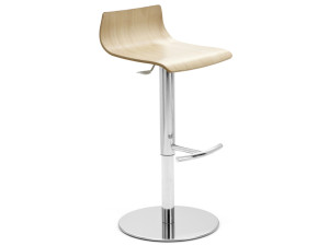 Высокий стул из многослойной и хромированной стали