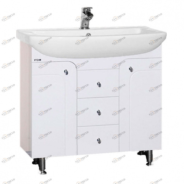 Тумба Камилла-85 с 3-мя ящ. белая эмаль с раков. мебельн.485 MISTY 2312117