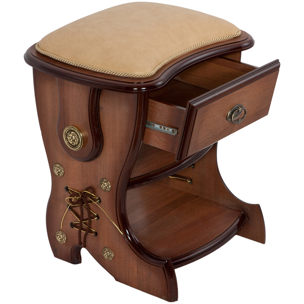 11136 Табурет Сапог с ящиком Орех Песочный BOGACHO 4627138237830 - Вид №1