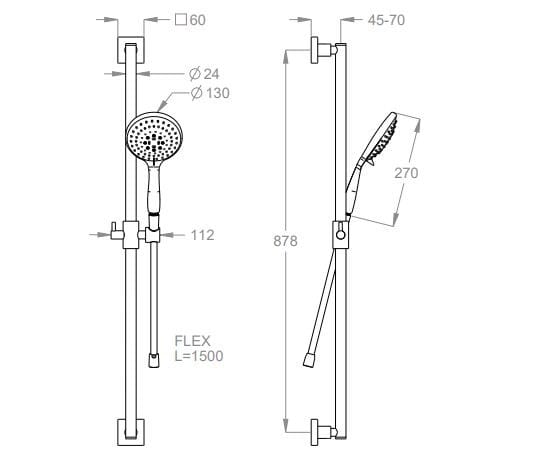 Латунный подъемный стержень с ручным душем Fir Italia подъемные стержни ARCH-00020223 - Вид №1