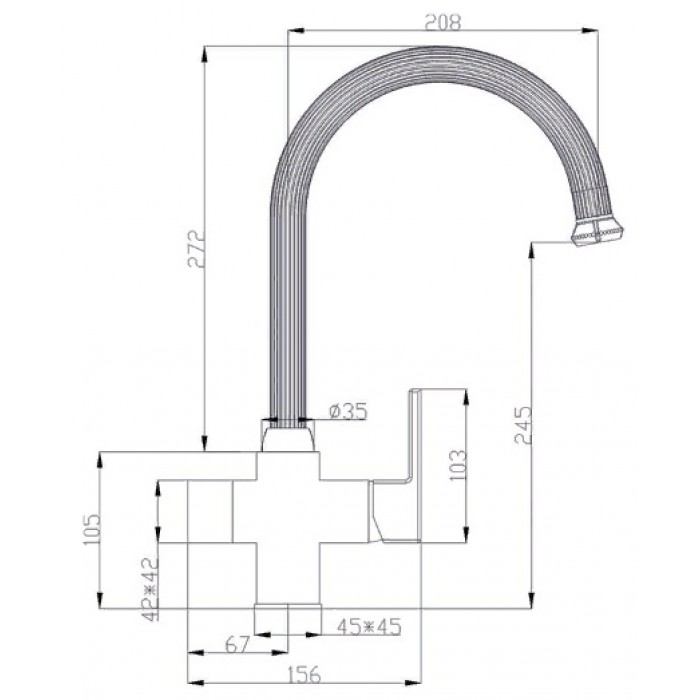 Zorg A 52 KF-Br смеситель Смеситель для кухни Zorg 377 x 208 мм  - Вид №2
