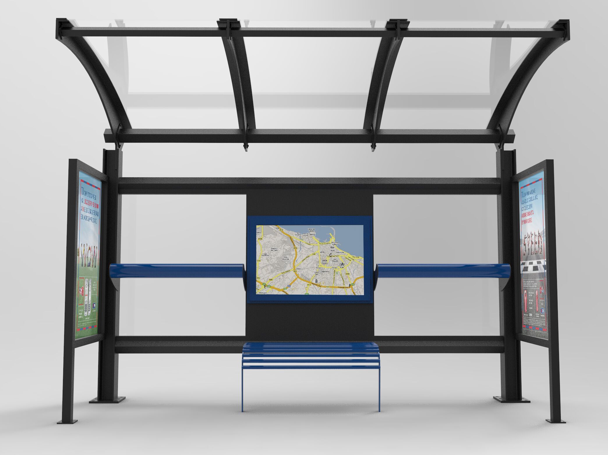 Стальной и стеклянный навес для автобусной остановки CITYSì PRIMERA ARCH-00035964