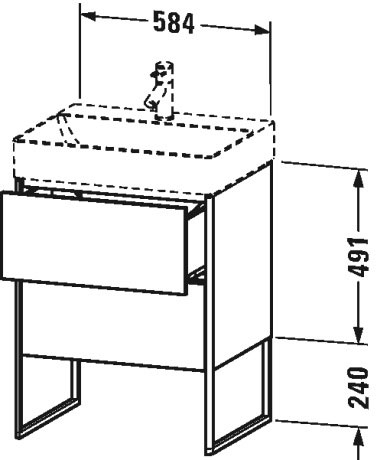 XS444204343 XSquare Тумбочка напольная Базальт матовый, декор Duravit - Вид №1