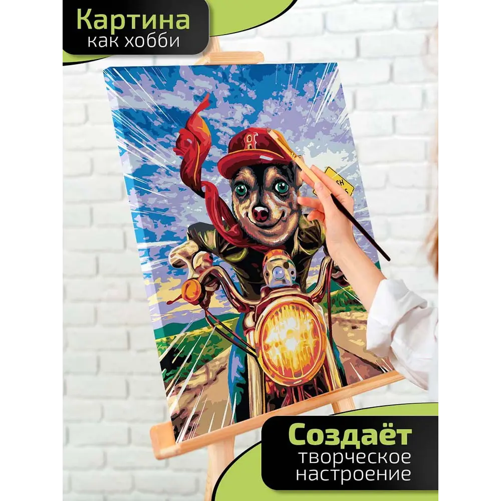 Картина по номерам Fbrush Мотоциклист 40x50 см STLM-2014388 - Вид №1