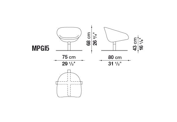 Ткань поворотный стул B&B Italia Mart ARCH-00123916 - Вид №2